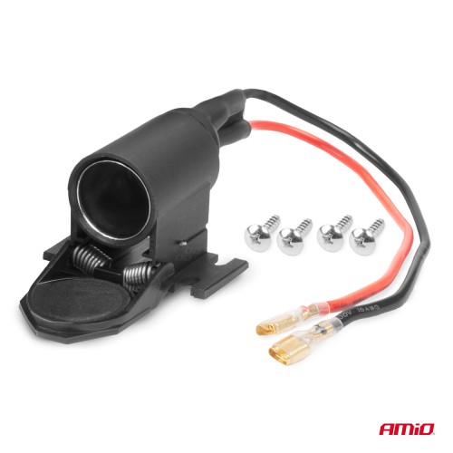 Amio - ΠΡΙΖΑ ΜΕ ΜΟΝΗ ΥΠΟΔΟΧΗ ΓΙΑ ΦΙΣ ΑΝΑΠΤΗΡΑ 12/24V ΜΕ ΠΡΟΣΤΑΤΕΥΤΙΚΟ ΚΑΠΑΚΙ - 1 τεμ. (04128/AM)