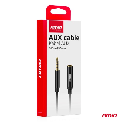 Amio - ΚΑΛΩΔΙΟ ΣΥΝΔΕΣΗΣ AUX MINI JACK ΑΠΟ ΑΡΣΕΝΙΚΟ 3.5mm ΣΕ ΘΗΛΥΚΟ 3.5mm 2m - 1 Τεμ. (04296/AM)