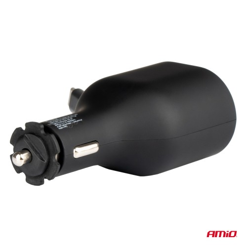 Amio - ΦΟΡΤΙΣΤΗΣ ΑΝΑΠΤΗΡΑ ΜΕ 2 ΘΥΡΕΣ USB-C 20W+USB-A QUICK CHARGE 3.0 ΜΕ ΚΑΛΩΔΙΟ USB-C 30W ΜΑΥΡΟ - 1 Τεμ. (04176/AM)