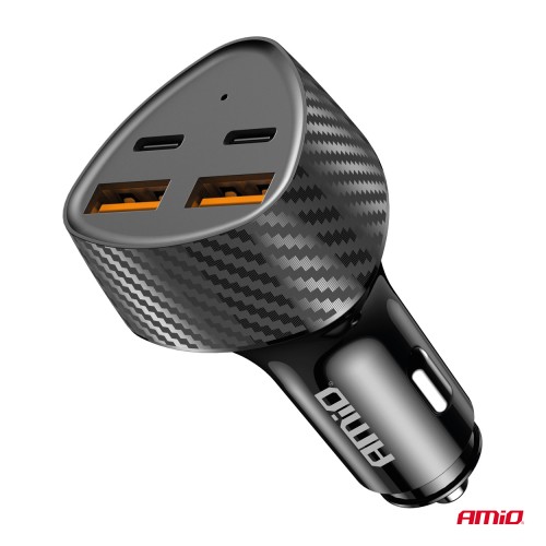 Amio - ΦΟΡΤΙΣΤΗΣ ΑΝΑΠΤΗΡΑ ΜΕ 4 ΘΥΡΕΣ 2xUSB-A+2xUSB-C 50W ΜΑΥΡΟ - 1 Τεμ. (04284/AM)