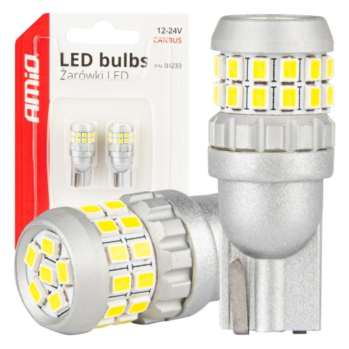 Amio - ΛΑΜΠΑΚΙΑ T10 W5W 12V/24V LED CAN-BUS 30xSMD 2016 ΛΕΥΚΟ 5500K - 2 ΤΕΜ. (04233/AM)
