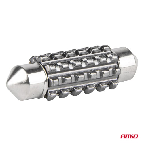 Amio - ΛΑΜΠΑΚΙΑ ΠΛΑΦΟΝΙΕΡΑΣ 41mm 12/24V C5W 5500K 12xSMD 2016 CAN-BUS FESTOON (ΛΕΥΚΟ) - 2 ΤΕΜ. (04238/AM)