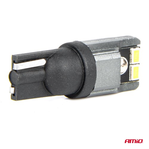 Amio - ΛΑΜΠΑΚΙΑ LED T10 W5W W10W 12/24V LED 4xSMD3020 CAN-BUS ΛΕΥΚΟ - 2 ΤΕΜ. (03717/AM)