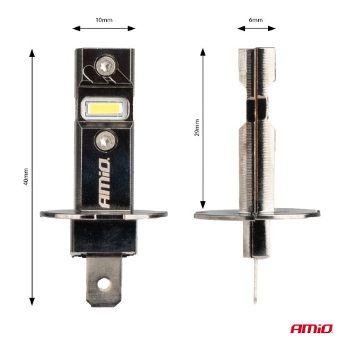 Amio - ΛΑΜΠΕΣ LED H3 12V 60W 6.000K 5.600lm +400% LED CAN-BUS HYBRID SERIES - 2 ΤΕΜ. (04113/AM)