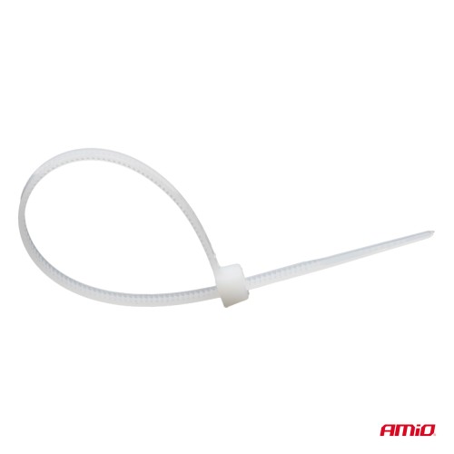 Amio - ΔΕΜΑΤΙΚΑ/ΔΕΤΙΚΑ ΚΑΛΩΔΙΩΝ TIE WRAP (ΤΑΙΡΑΠ) 4.8 x 300mm (ΛΕΥΚΟ) - 100 ΤΕΜ. (04311/AM)