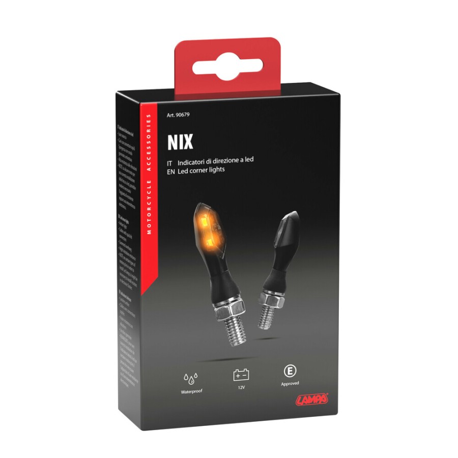 ΦΛΑΣ MOTO NIX 12V LED SMD 42x13mm ΜΑΥΡΟ LAMPA - 2 τεμ.