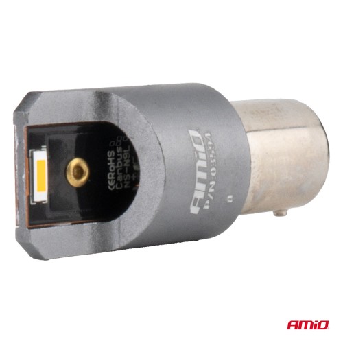 Amio - ΛΑΜΠΑΚΙΑ PY21W BAU15s 12/24V 6.000K 2xSMD LED FULL CAN-BUS ΠΟΡΤΟΚΑΛΙ PRO SERIES - 2 Τεμ. (03594/AM)