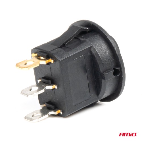 Amio - ΔΙΑΚΟΠΤΗΣ 12V ON/OFF ΣΤΡΟΓΓΥΛΟΣ ΜΕ 3 ΕΠΑΦΕΣ ΜΠΛΕ LED - 1 τεμ. (03963/AM)