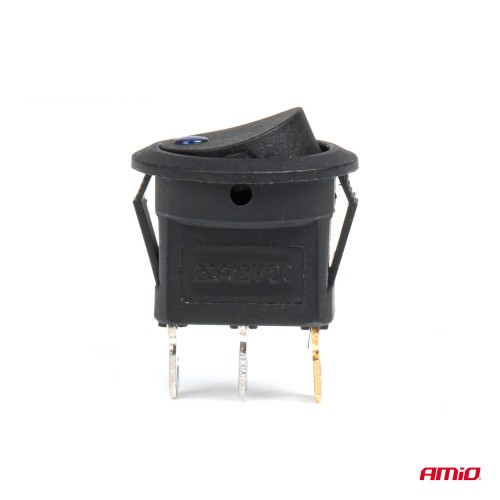 Amio - ΔΙΑΚΟΠΤΗΣ 12V ON/OFF ΣΤΡΟΓΓΥΛΟΣ ΜΕ 3 ΕΠΑΦΕΣ ΜΠΛΕ LED - 1 τεμ. (03963/AM)