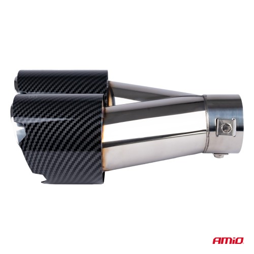 Amio - ΑΚΡΟ (ΜΠΟΥΚΑ) ΕΞΑΤΜΙΣΗΣ ΔΙΠΛΗ ΑΠΟΛΗΞΗ MT-029C RIGHT AKR ΧΡΩΜΙΟ/CARBON Φ32-52 245x(89χ2)mm - 1 τεμ. (04070/AM)