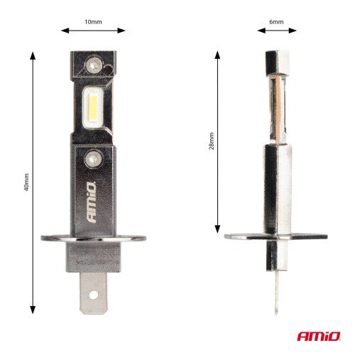 Amio - ΛΑΜΠΕΣ LED H1 12V 60W 6.000K 5.600lm +400% CAN-BUS HYBRID SERIES - 2 τεμ. (04112/AM)