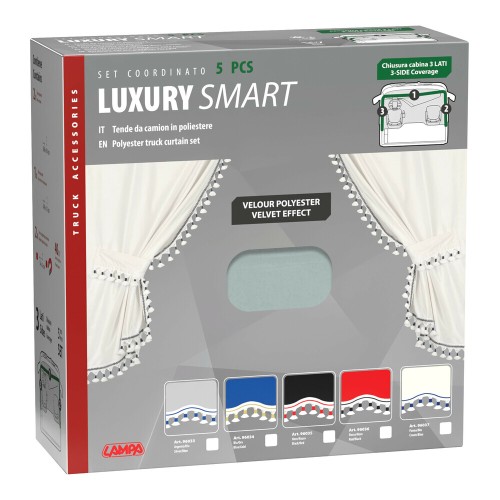 ΚΟΥΡΤΙΝΕΣ ΝΤΑΛΙΚΑΣ LUXURY SMART ΑΣΗΜΙ/ΜΠΛΕ ΣΕΤ LAMPA - 5 ΤΕΜ.