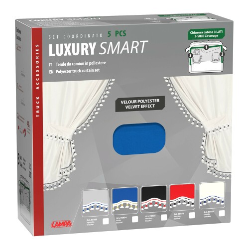 ΚΟΥΡΤΙΝΕΣ ΝΤΑΛΙΚΑΣ LUXURY SMART ΜΠΛΕ/ΧΡΥΣΟ ΣΕΤ LAMPA - 5 ΤΕΜ.