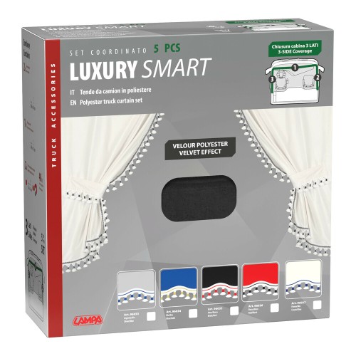ΚΟΥΡΤΙΝΕΣ ΝΤΑΛΙΚΑΣ LUXURY SMART ΜΑΥΡΟ/ΚΟΚΚΙΝΟ ΣΕΤ LAMPA - 5 ΤΕΜ.
