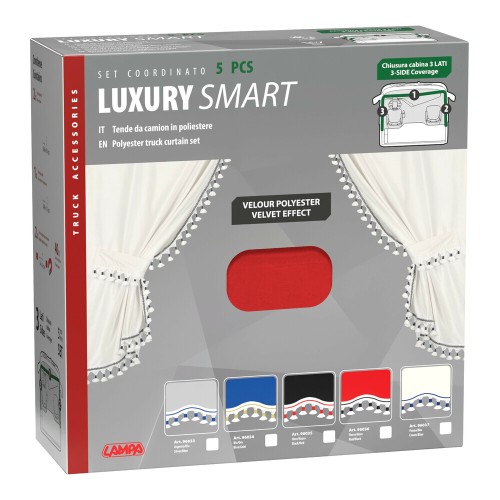 ΚΟΥΡΤΙΝΕΣ ΝΤΑΛΙΚΑΣ LUXURY SMART ΚΟΚΚΙΝΟ/ΜΑΥΡΟ ΣΕΤ LAMPA - 5 ΤΕΜ.