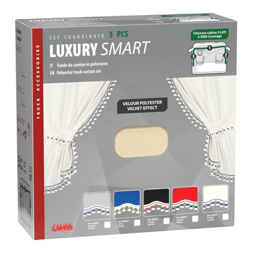 ΚΟΥΡΤΙΝΕΣ ΝΤΑΛΙΚΑΣ LUXURY SMART ΚΡΕΜ/ΜΠΛΕ ΣΕΤ LAMPA - 5 ΤΕΜ.