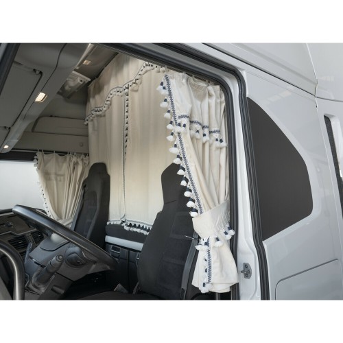 ΚΟΥΡΤΙΝΕΣ ΝΤΑΛΙΚΑΣ LUXURY PRO CABIN ΚΡΕΜ / ΜΠΛΕ ΣΕΤ LAMPA - 8 ΤΕΜ.