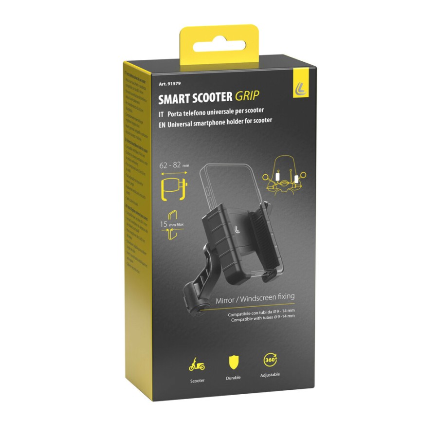 ΒΑΣΗ ΣΤΗΡΙΞΗΣ ΚΙΝΗΤΟΥ SMART SCOOTER GRIP 62>82mm (ΣΤΗΡΙΞΗ ΣΕ ΚΑΘΡΕΠΤΗ & ΣΕ ΜΠΑΡΑ 9>14mm) OPTILINE -1 TEM.