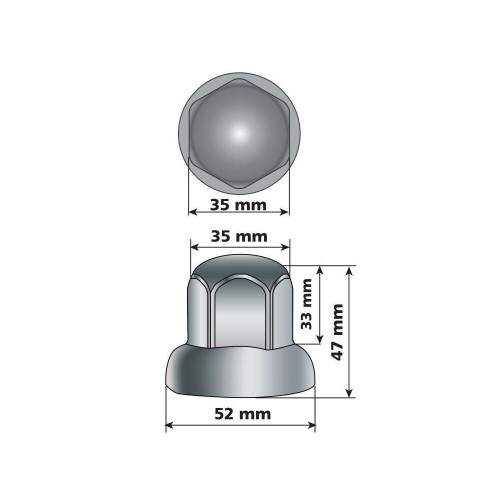 ΚΑΠΑΚΙΑ ΠΑΞΙΜΑΔΙΩΝ/ΜΠΟΥΛΟΝΙΩΝ ΦΟΡΤΗΓΟΥ INOX (STAINLESS STEEL) 32mm LAMPA - 500 ΤΕΜ.