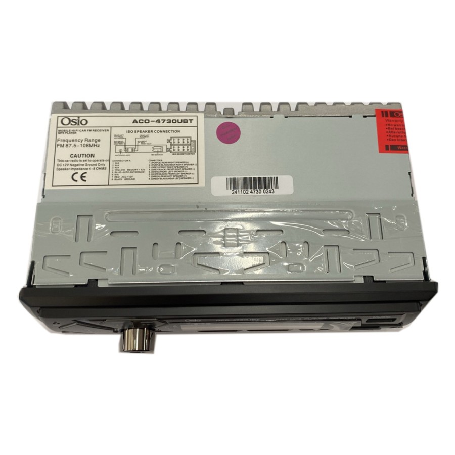 RADIO 1 DIN DUAL USB/FM/MSD/MP3/WMA/BLUETOOTH 200W ΜΕ ΕΠΙΛΟΓΗ ΦΩΤΙΣΜΟΥ 7 ΧΡΩΜΑΤΩΝ & ΧΕΙΡΙΣΤΗΡΙΟ OSIO - 1 τεμ.