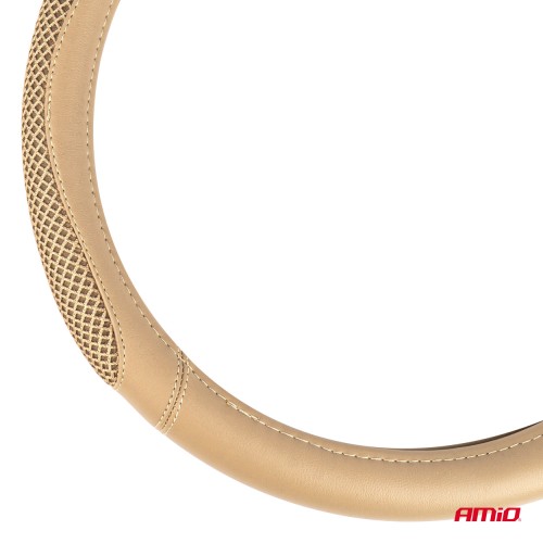 Amio - ΚΑΛΥΜΜΑ ΤΙΜΟΝΙΟΥ SWC-61 (M) 37>39cm ΜΠΕΖ ΜΕ ΤΡΥΠΗΤΟ ΣΧΕΔΙΟ ΣΤΑ ΠΛΑΙΝΑ - 1 ΤΕΜ. (04171/AM)