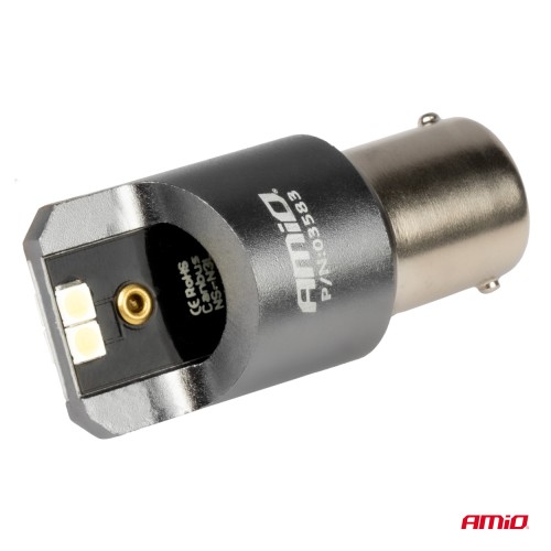 Amio - ΛΑΜΠΕΣ LED CAN-BUS P21W BA15S 12/24V 6.000K 4xSMD ΛΕΥΚΟ PRO SERIES - 2 ΤΕΜ. (03583/AM)