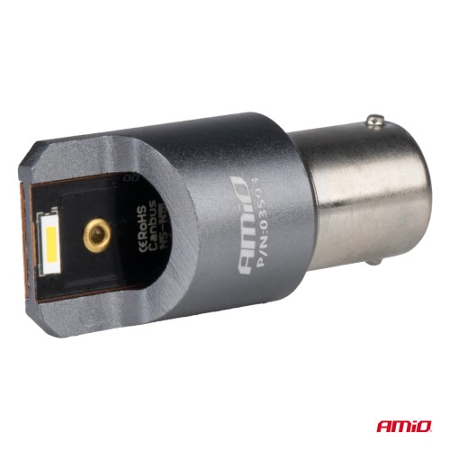 Amio - ΛΑΜΠΕΣ LED CAN-BUS P21W BA15S 12/24V 6.000K 2xSMD ΛΕΥΚΟ PRO SERIES - 2 ΤΕΜ. (03593/AM)