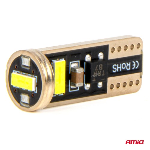 Amio - ΛΑΜΠΑΚΙΑ LED T10e W5W 12/24V 3x2055 SMD LED CAN-BUS ΛΕΥΚΟ - 2 ΤΕΜ. (03720/AM)