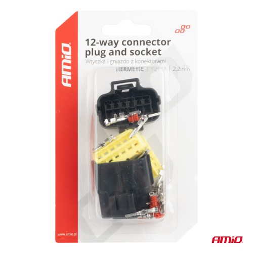 Amio - ΦΙΣΑ ΣΥΝΔΕΣΗΣ ΜΕ ΥΠΟΔΟΧΗ 12 PIN Φ2,2mm ΑΔΙΑΒΡΟΧΗ - 1 τεμ. (04352/AM)