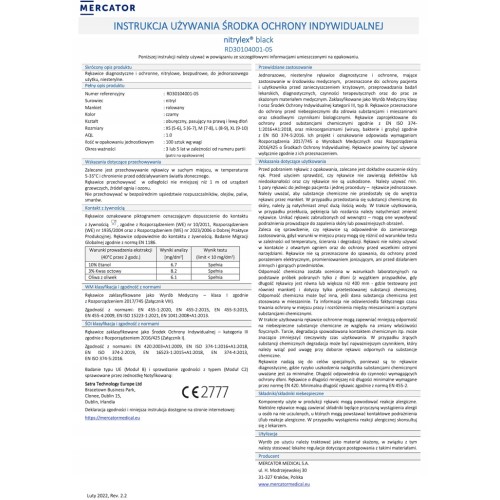 Amio - ΓΑΝΤΙΑ ΝΙΤΡΙΛΙΟΥ MERCATOR NITRYLEX BASIC ΣΕ ΜΑΥΡΟ ΧΡΩΜΑ SMALL (S) - 100 τεμ. (MER13229/AM)