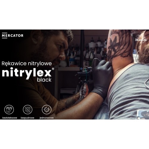 Amio - ΓΑΝΤΙΑ ΝΙΤΡΙΛΙΟΥ MERCATOR NITRYLEX BASIC ΣΕ ΜΑΥΡΟ ΧΡΩΜΑ SMALL (S) - 100 τεμ. (MER13229/AM)