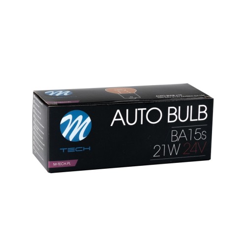 ΛΑΜΠΑΚΙΑ LED S25 24V 21W BA15s ΠΟΡΤΟΚΑΛΙ ΑΛΟΓΟΝΟΥ ΣΕ ΚΟΥΤΙ M-TECH - 10 ΤΕΜ.
