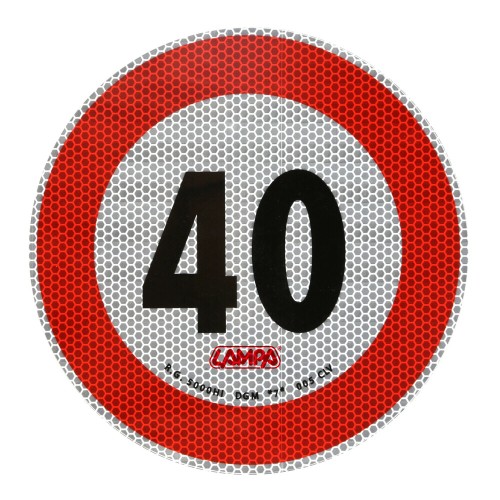 ΣΗΜΑ ΤΑΧΥΤΗΤΑΣ ΧΙΛΙΟΜΕΤΡΩΝ 40km/h ΑΥΤΟΚΟΛΛΗΤΟ 20CM ΔΙΑΜΕΤΡΟ LAMPA - 1 ΤΕΜ.