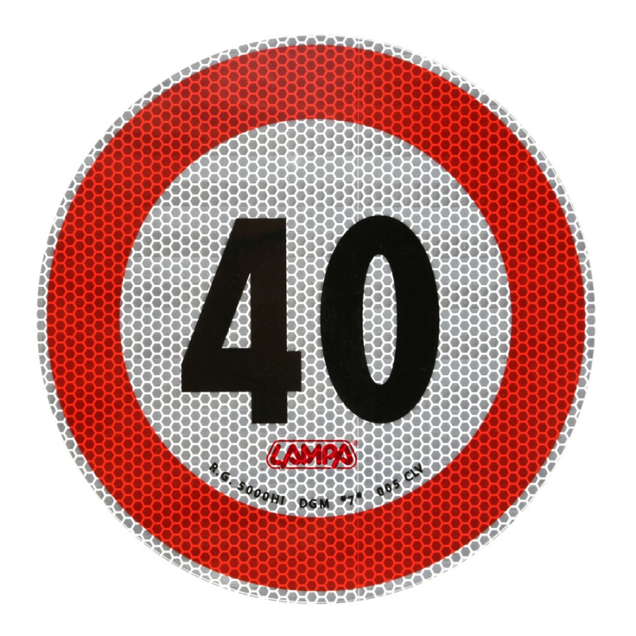 ΣΗΜΑ ΤΑΧΥΤΗΤΑΣ ΧΙΛΙΟΜΕΤΡΩΝ 40km/h ΑΥΤΟΚΟΛΛΗΤΟ 20CM ΔΙΑΜΕΤΡΟ LAMPA - 1 ΤΕΜ.