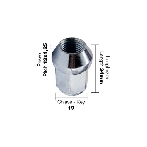 Simoni Racing - ΠΑΞΙΜΑΔΙ ΚΩΝΙΚΟ 12x1,25 (34mm) (19) 10ΤΕΜ.