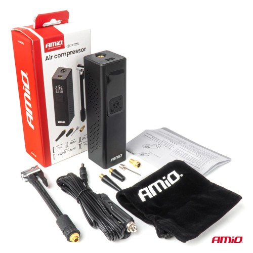 Amio - ΚΟΜΠΡΕΣΕΡ ΑΕΡΑ 12V 10BAR 150PSI 20L/MIN 100W ΜΕ ΨΗΦΙΑΚΗ ΟΘΟΝΗ & ΦΑΚΟ LED 1ΤΕΜ. (04376/AM)