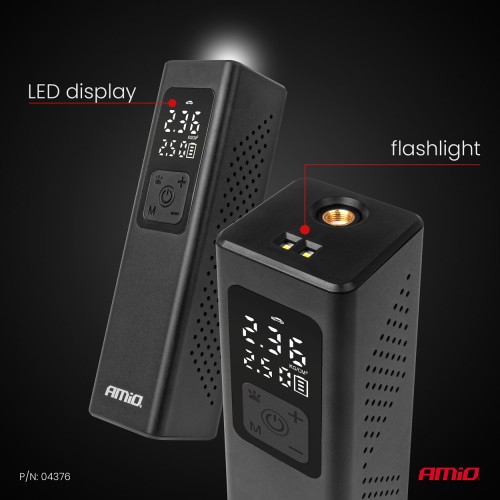 Amio - ΚΟΜΠΡΕΣΕΡ ΑΕΡΑ 12V 10BAR 150PSI 20L/MIN 100W ΜΕ ΨΗΦΙΑΚΗ ΟΘΟΝΗ & ΦΑΚΟ LED 1ΤΕΜ. (04376/AM)