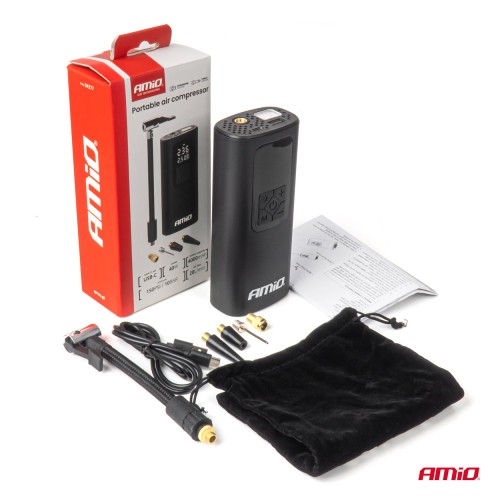 Amio - ΚΟΜΠΡΕΣΕΡ ΑΕΡΑ ΜΕ USB-C 10BAR 150PSI 20L/MIN 40W ΜΕ ΨΗΦΙΑΚΗ ΟΘΟΝΗ & ΦΑΚΟ LED 1ΤΕΜ. (04377/AM)