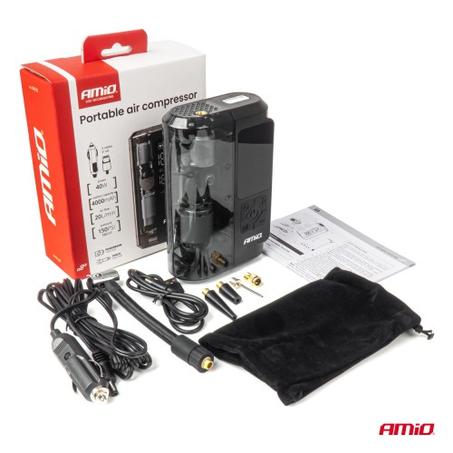 Amio - ΚΟΜΠΡΕΣΕΡ ΑΕΡΑ ΕΠΑΝΑΦΟΡΤΙΖΟΜΕΝΟ 12V & USB-C 10BAR 150PSI 20L/MIN 40W 1ΤΕΜ. (04378/AM)