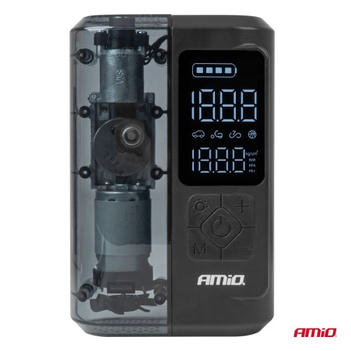Amio - ΚΟΜΠΡΕΣΕΡ ΑΕΡΑ ΕΠΑΝΑΦΟΡΤΙΖΟΜΕΝΟ 12V & USB-C 10BAR 150PSI 20L/MIN 40W 1ΤΕΜ. (04378/AM)