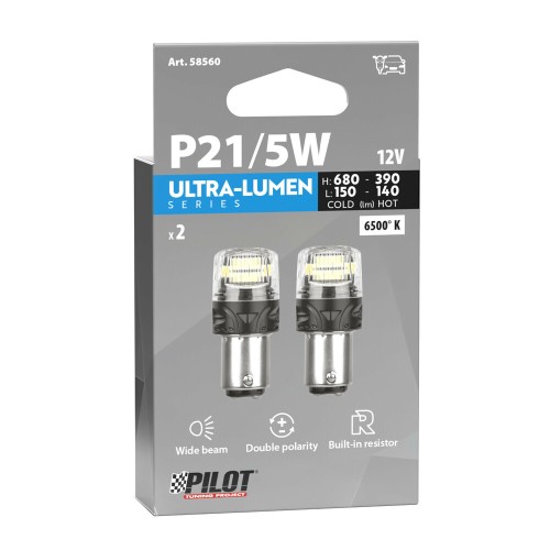 P21/5W 12V BAY15d 680/150lm+390/140lm 6.500K ΔΙΠΛΗΣ ΠΟΛΙΚΟΤΗΤΑΣ LED CAN-BUS ULTRA-LUMEN SERIES 2ΤΕΜ.