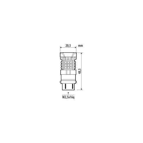 P27/7W 12/24V W2,5x16q 3040/580+2290/550lm ΜΕ ΠΟΡΤΟΚΑΛΙ ΦΩΣ LED CAN-BUS PRO-USER SERIES 1ΤΕΜ.