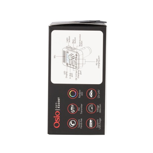 FM TRANSMITTER ΑΝΑΠΤΗΡΑ 12V ΜΕ BLUETOOTH OFT-4260BT ΦΟΡΤΙΣΤΗ USB TYPE-A + USB TYPE-C OSIO