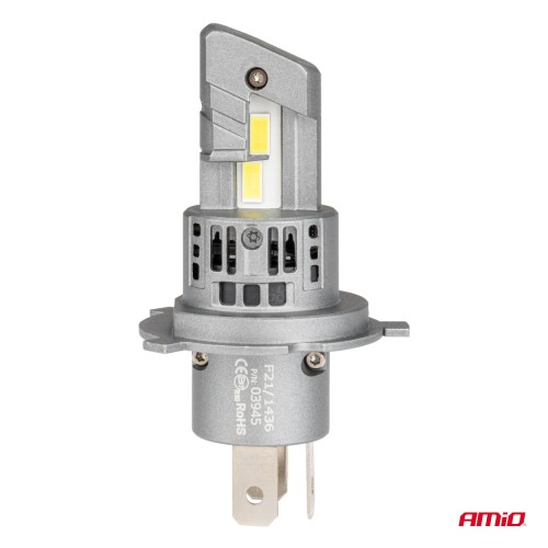 Amio - H4 12V 50W 6.000K 4200LM CSP LED CAN-BUS SERIES X5 WINGER 2ΤΕΜ. (03945/AM)
