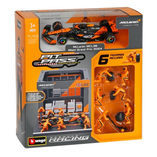 ΜΙΝΙΑΤΟΥΡΕΣ PIT STOP MCLAREN MCL38 NORRIS 1:43 BURAGO LAMPA 1ΤΕΜ.