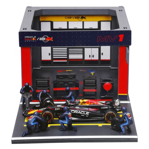 ΜΙΝΙΑΤΟΥΡΕΣ PIT STOP RED BULL RB20 VERSTAPPEN 1:43 BURAGO LAMPA 1ΤΕΜ.