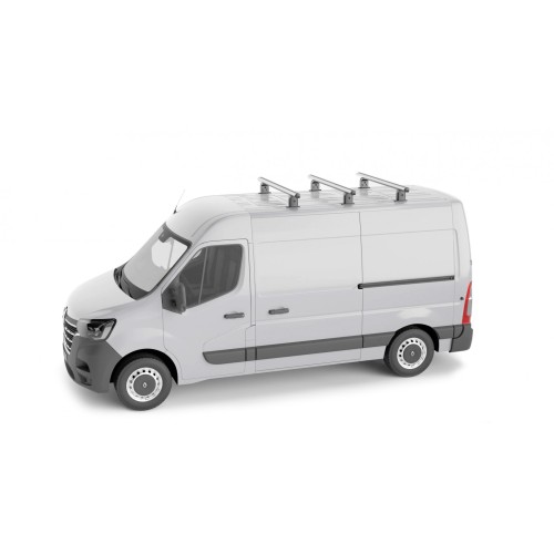 MENABO Πλήρες Σετ με Πέντε (5) Μπάρες Οροφής Αλουμινίου Airdyn και Άκρα Τοποθέτησης για Renault Master III 2010> Επαγγελματικό Όχημα - 5 τεμ. (5x10920/MB+5x13590/MB)