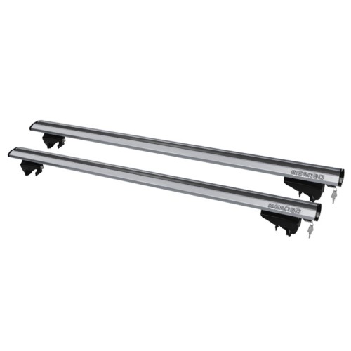 MENABO ΜΠΑΡΕΣ ΟΡΟΦΗΣ ΑΛΟΥΜΙΝΙΟΥ LINCE XL SILVER 135 cm ΣΕ ΑΣΗΜΙ ΧΡΩΜΑ ΓΙΑ Hyundai Santa FE / Maxcruz (DM/NC) 5 doors 2012>2018 ΜΕ FLUSH RAILS - 2 ΤΕΜ (8880/MB)