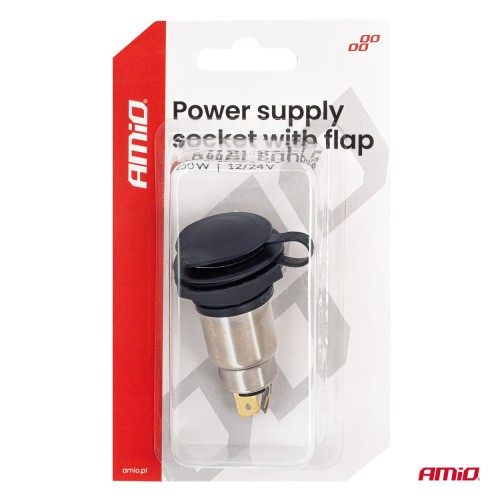 Amio - Πρίζα Τροφοδοσίας με Καπάκι 12V / 24V – 250W - 1 τεμ. (04462/AM)