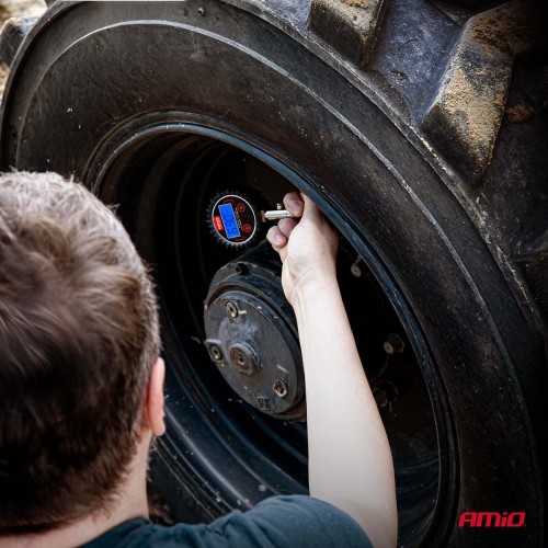 AMiO - Μετρητής Πίεσης Αέρα Ελαστικών Ψηφιακός max 17 Bar με Περιστρεφόμενη Κεφαλή και Βαλβίδα Εκτόνωσης - 1 Τεμ. (04464/AM)
